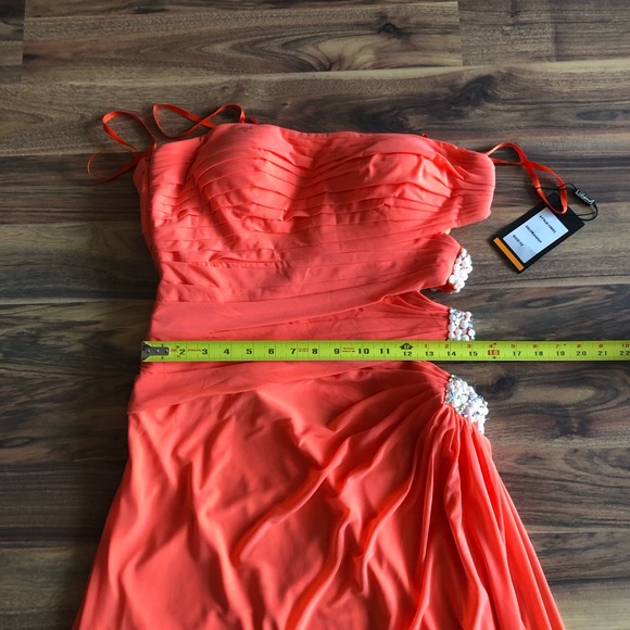 BNWT La Femme strapless / beaded floor length gown - Picture 8 of 12